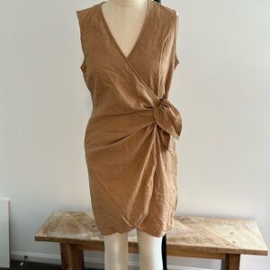 Vintage linen wrap dress